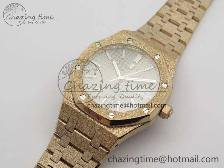 Royal Oak Jumbo 15454 RG Frosted 37mm JHF Best Edition Gray Dial On RG Bracelet A3120