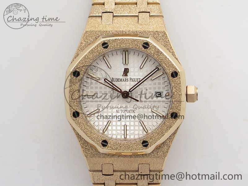 Royal Oak Jumbo 15454 RG Frosted 37mm JHF Best Edition White Dial On RG Bracelet A3120