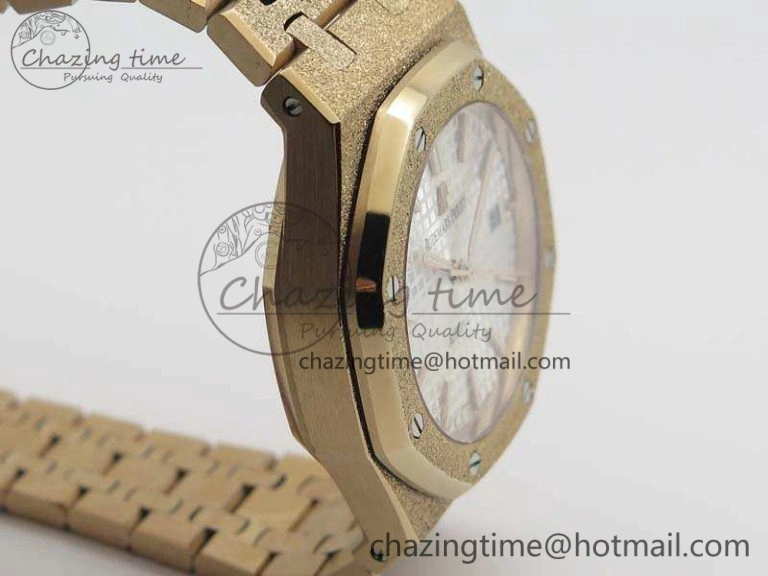 Royal Oak Jumbo 15454 RG Frosted 37mm JHF Best Edition White Dial On RG Bracelet A3120