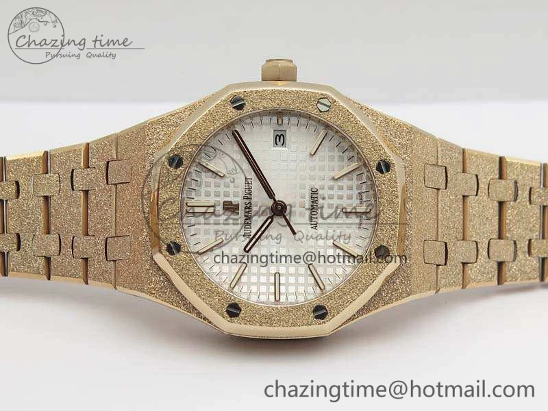 Royal Oak Jumbo 15454 RG Frosted 37mm JHF Best Edition White Dial On RG Bracelet A3120