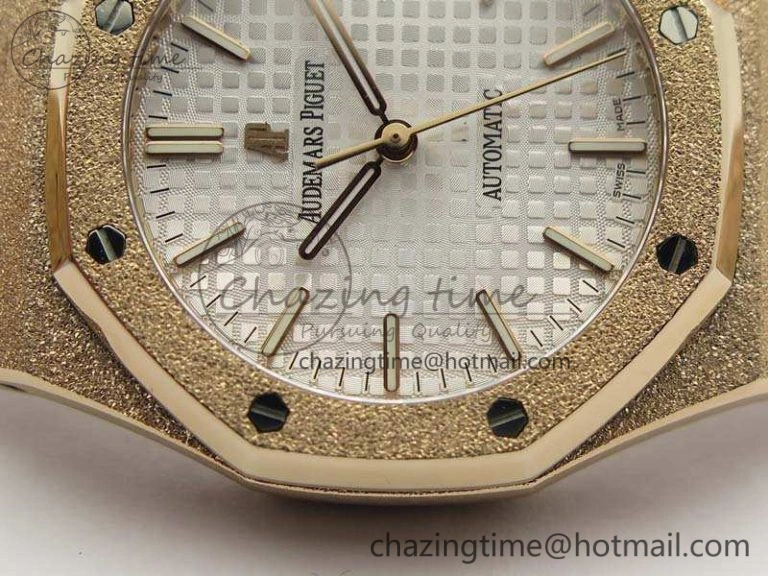 Royal Oak Jumbo 15454 RG Frosted 37mm JHF Best Edition White Dial On RG Bracelet A3120