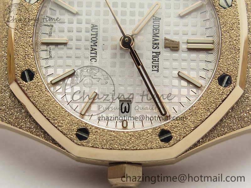 Royal Oak Jumbo 15454 RG Frosted 37mm JHF Best Edition White Dial On RG Bracelet A3120
