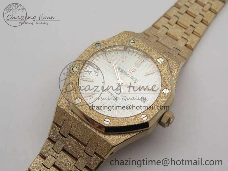 Royal Oak Jumbo 15454 RG Frosted 37mm JHF Best Edition White Dial On RG Bracelet A3120
