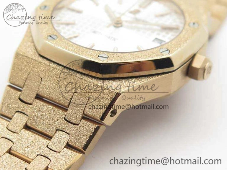 Royal Oak Jumbo 15454 RG Frosted 37mm JHF Best Edition White Dial On RG Bracelet A3120