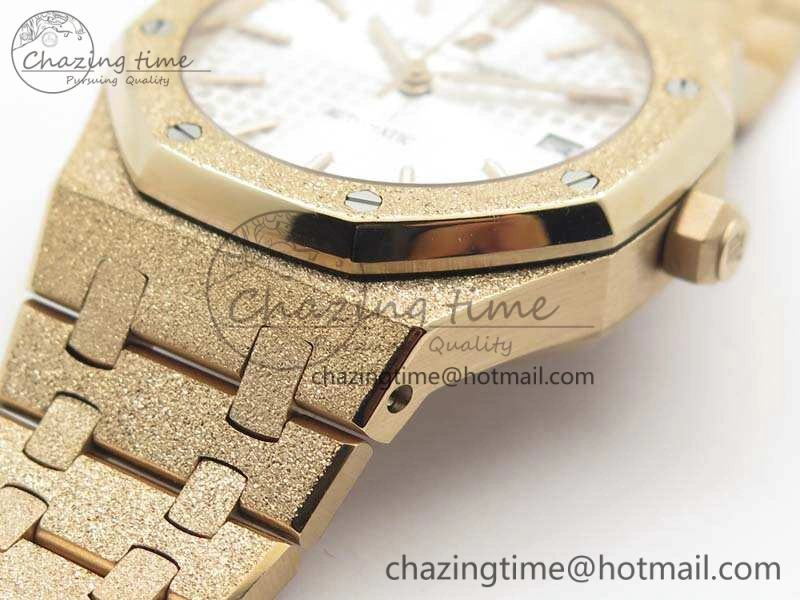 Royal Oak Jumbo 15454 RG Frosted 37mm JHF Best Edition White Dial On RG Bracelet A3120