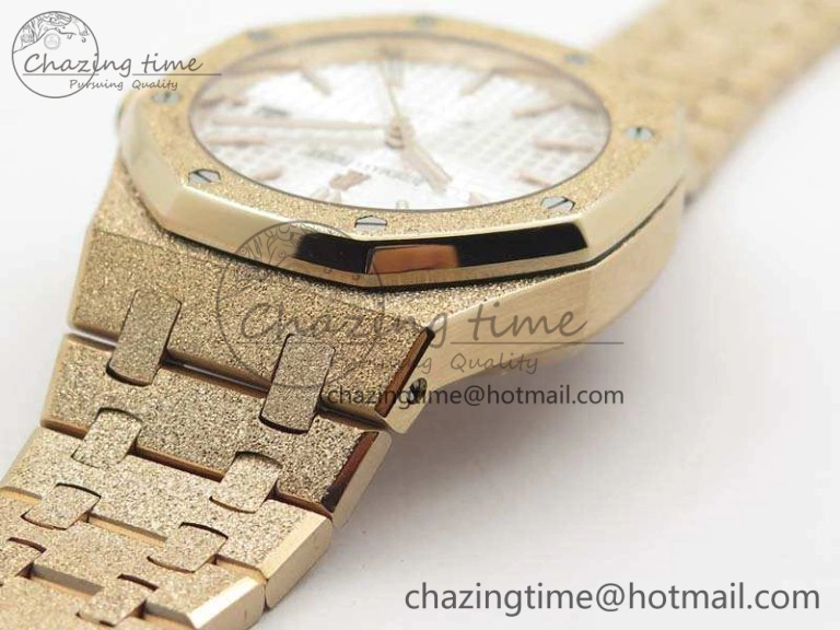 Royal Oak Jumbo 15454 RG Frosted 37mm JHF Best Edition White Dial On RG Bracelet A3120
