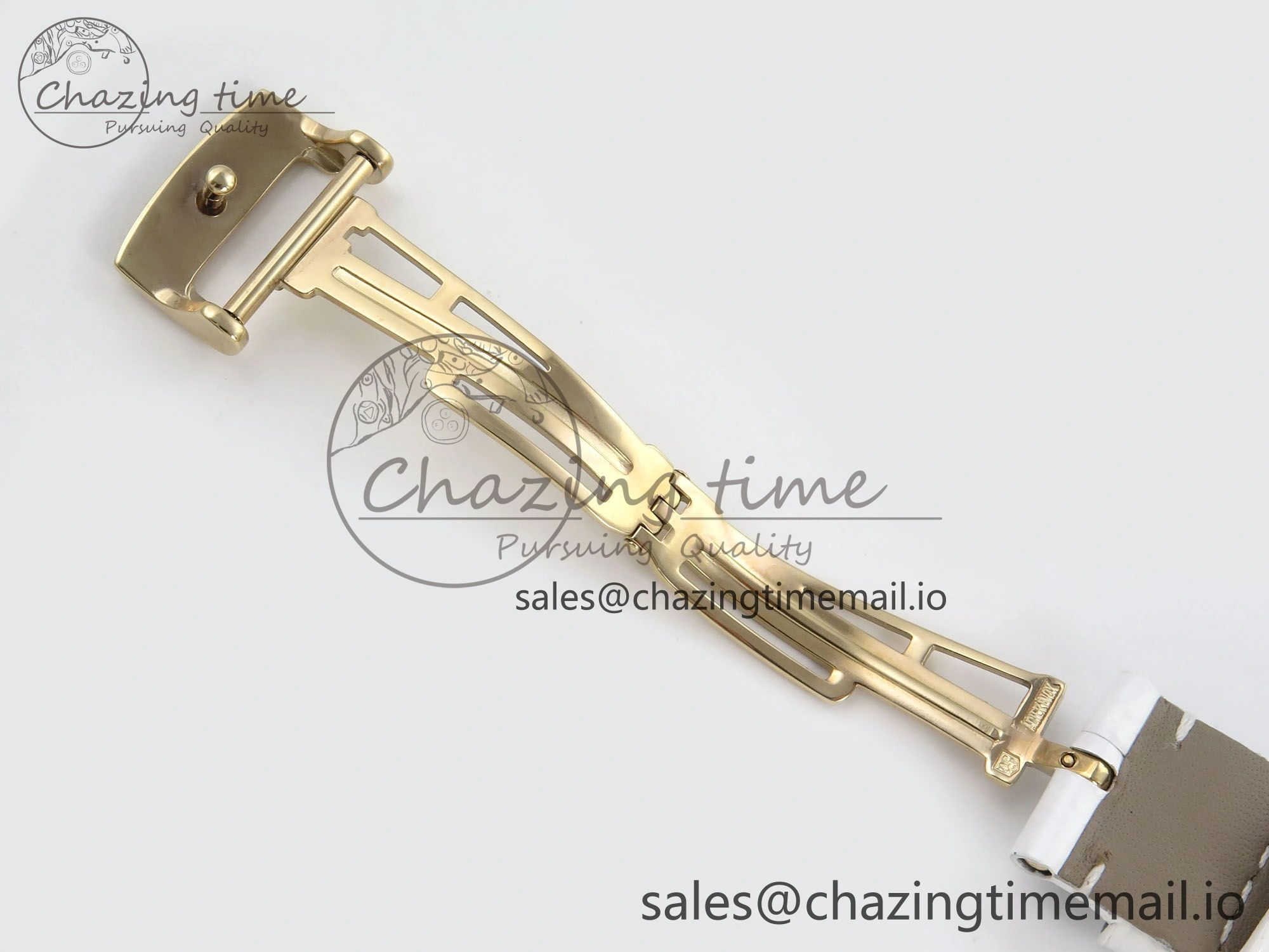 Royal Oak Ladies 33mm YG DRF Best Edition MOP Dial Diamonds Bezel on White Rubber Strap ETA Quartz
