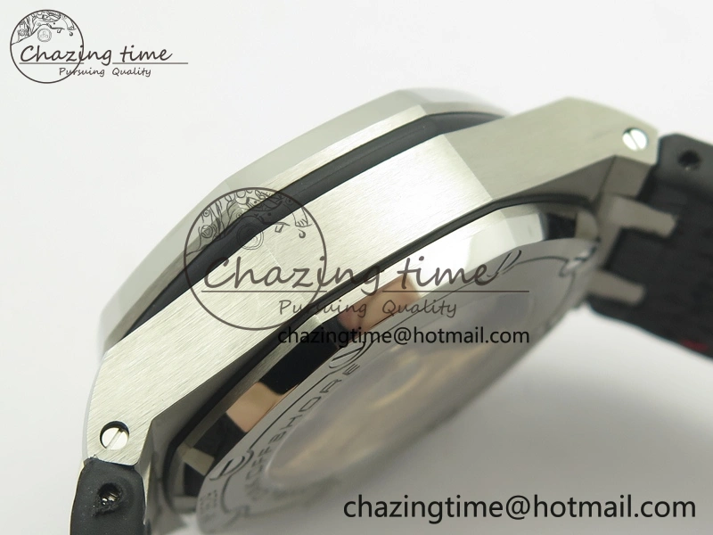 Royal Oak Offshore 2014 Black Theme JF On Black Leather Strap A3126 V2 w Cyclops And DW Mod (Free Rubber Strap)
