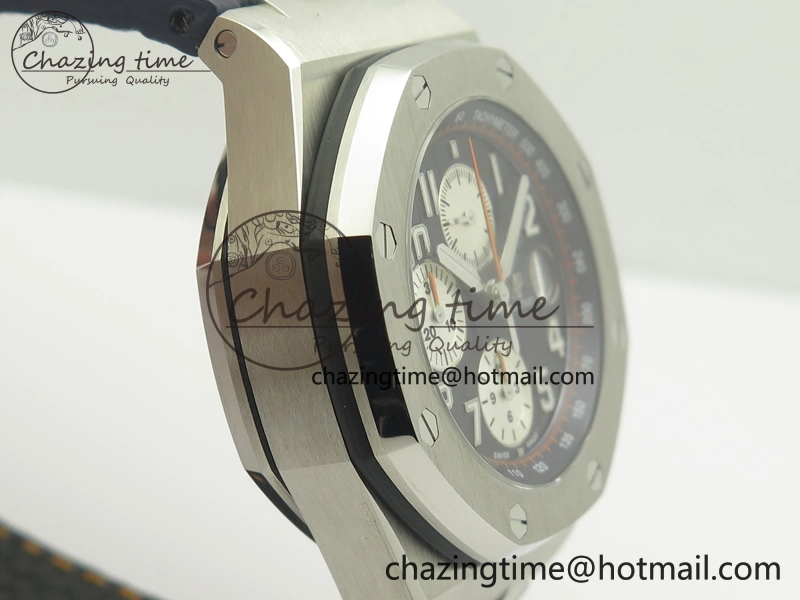 Royal Oak Offshore 2014 Blue Theme JF On Blue Leather Strap A3126 V2 w Cyclops And DW Mod (Free Rubber Strap)