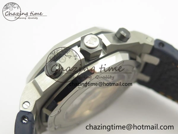 Royal Oak Offshore 2014 Blue Theme JF On Blue Leather Strap A3126 V2 w Cyclops And DW Mod (Free Rubber Strap)