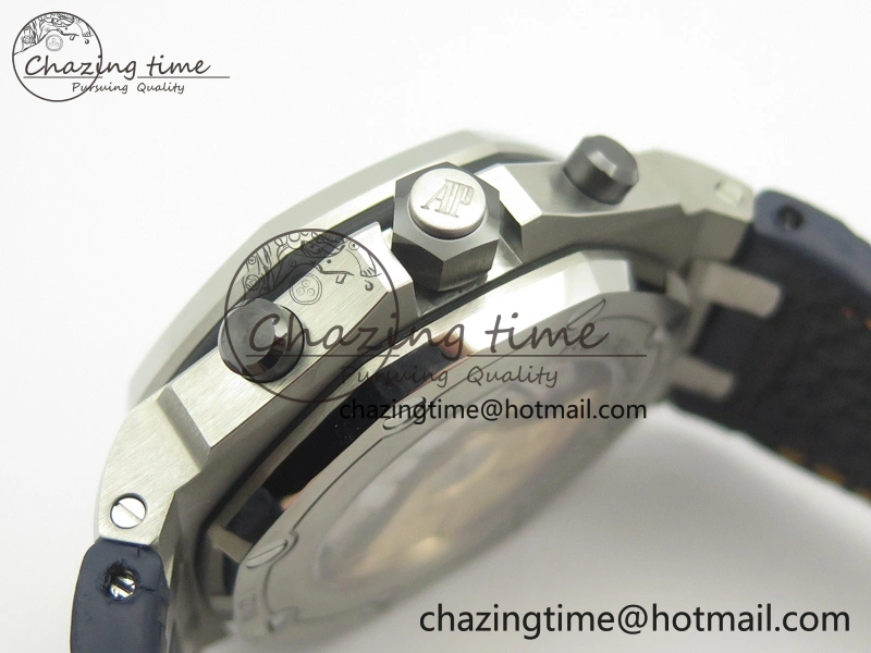 Royal Oak Offshore 2014 Blue Theme JF On Blue Leather Strap A3126 V2 w Cyclops And DW Mod (Free Rubber Strap)