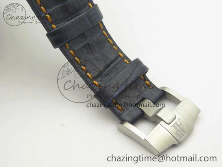 Royal Oak Offshore 2014 Blue Theme JF On Blue Leather Strap A3126 V2 w Cyclops And DW Mod (Free Rubber Strap)
