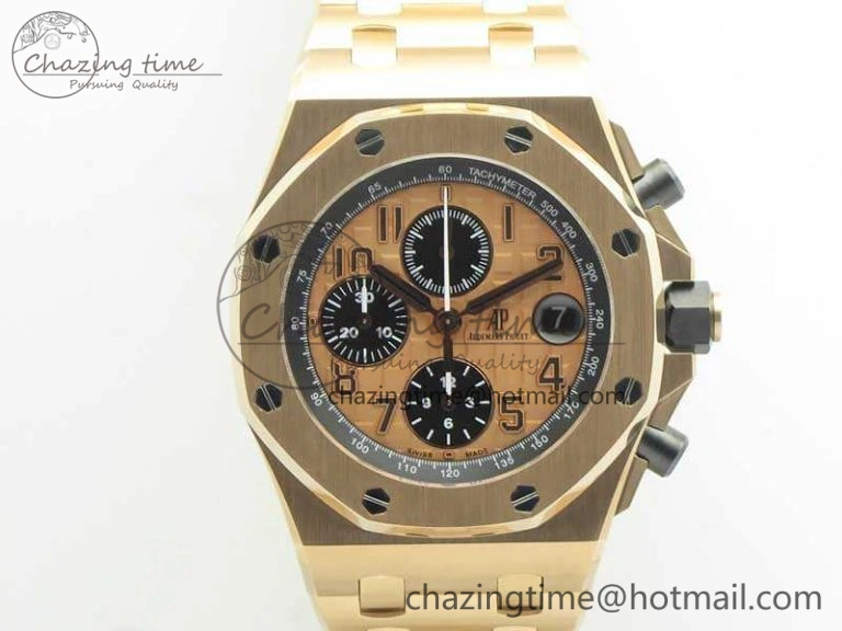 Royal Oak Offshore 2014 Gold Theme JF 1:1 Best Edition On RG Bracelet A3126 V2