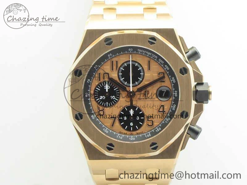 Royal Oak Offshore 2014 Gold Theme JF 1:1 Best Edition On RG Bracelet A3126 V2