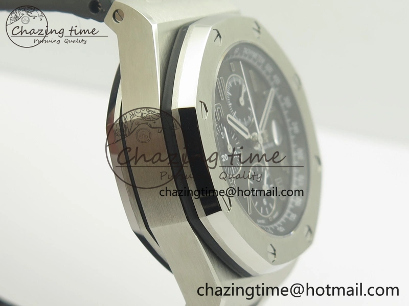 Royal Oak Offshore 2014 Gray Theme JF On Gray Leather Strap A3126 V2 w Cyclops And DW Mod (Free Rubber Strap)
