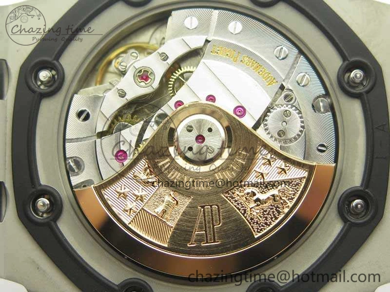 Royal Oak Offshore 2014 Gray Theme JF On Gray Leather Strap A3126 V2 w Cyclops And DW Mod (Free Rubber Strap)