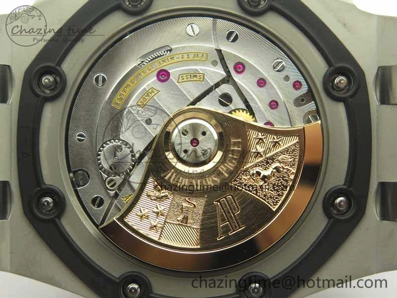 Royal Oak Offshore 2014 Gray Theme JF On Gray Leather Strap A3126 V2 w Cyclops And DW Mod (Free Rubber Strap)