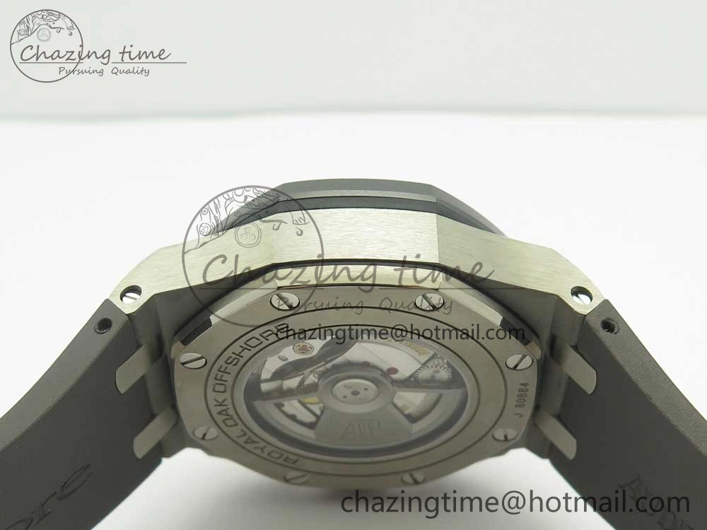 Royal Oak Offshore 2017 44mm JF 1:1 Best Edition Gray Dial On Rubber Strap A3126 (Free XS Strap)V2 w  Cyclops