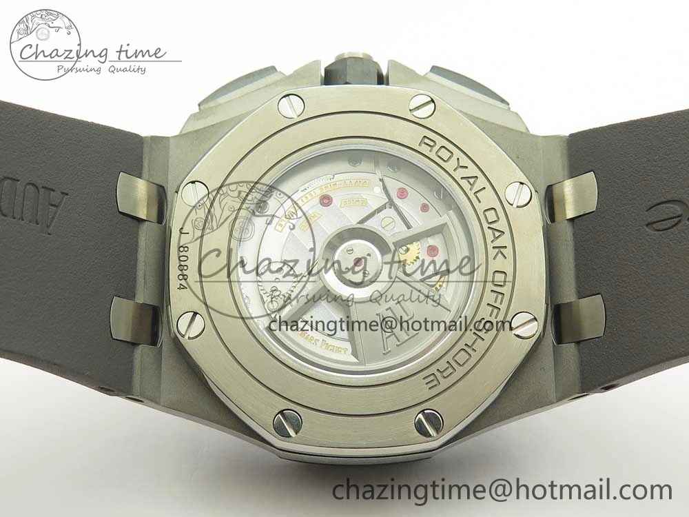 Royal Oak Offshore 2017 44mm JF 1:1 Best Edition Gray Dial On Rubber Strap A3126 (Free XS Strap)V2 w  Cyclops