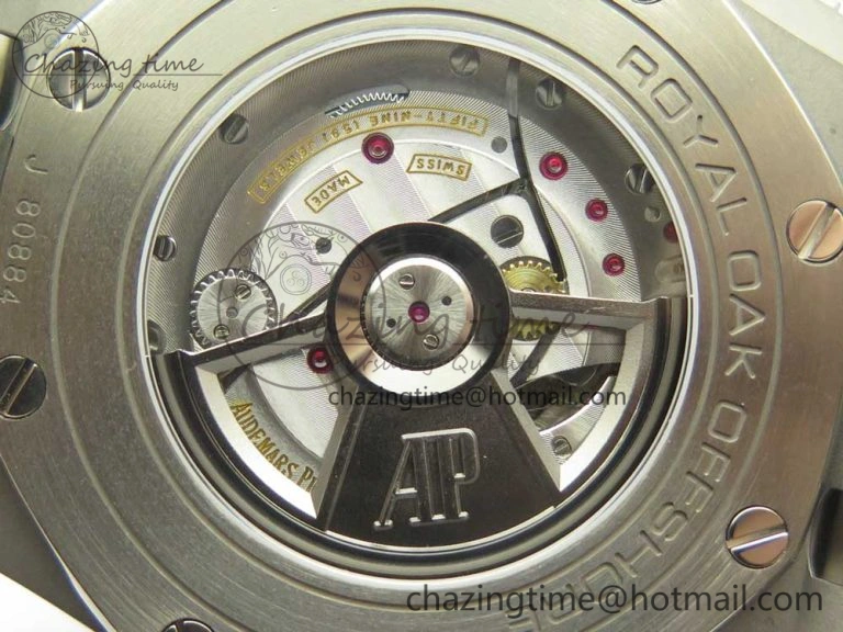 Royal Oak Offshore 2017 44mm JF 1:1 Best Edition Gray Dial On Rubber Strap A3126 (Free XS Strap)V2 w  Cyclops