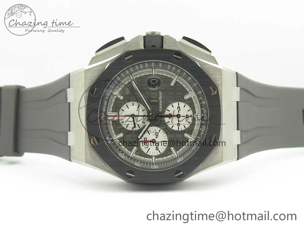 Royal Oak Offshore 2017 44mm JF 1:1 Best Edition Gray Dial On Rubber Strap A3126 (Free XS Strap)V2 w  Cyclops