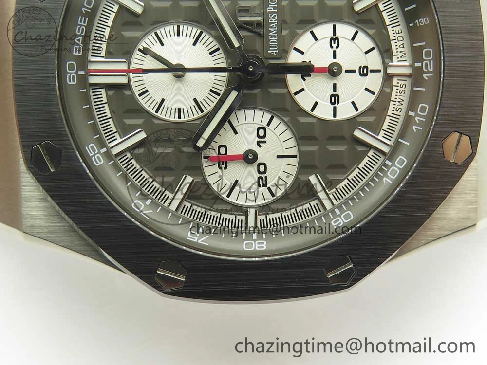 Royal Oak Offshore 2017 44mm JF 1:1 Best Edition Gray Dial On Rubber Strap A3126 (Free XS Strap)V2 w  Cyclops