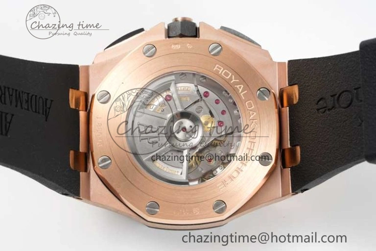 Royal Oak Offshore 2017 44mm RG Black Ceramic Bezel APF 1:1 Best Edition on Rubber Strap A3126