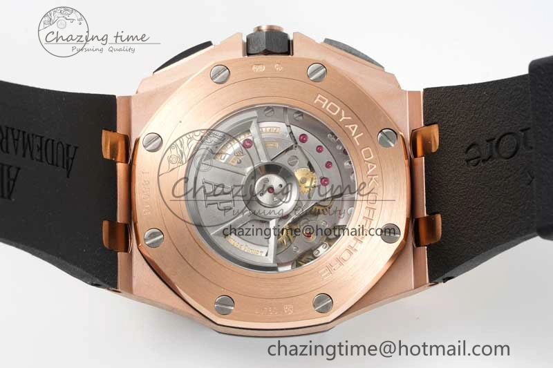 Royal Oak Offshore 2017 44mm RG Black Ceramic Bezel APF 1:1 Best Edition on Rubber Strap A3126