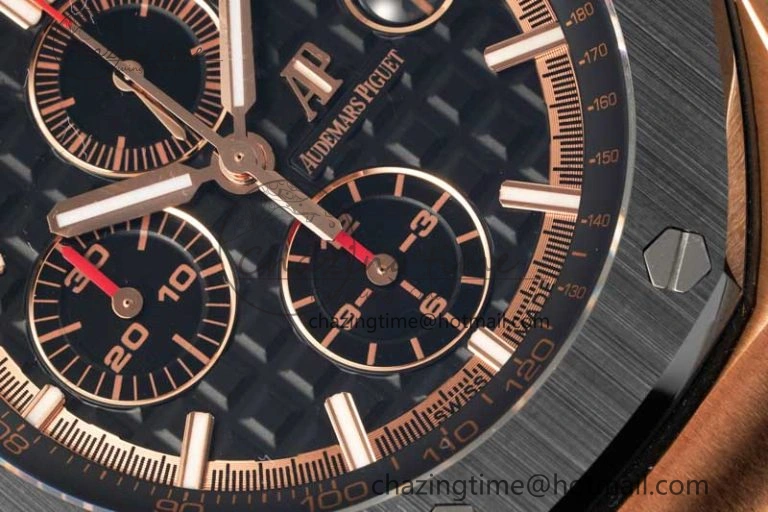 Royal Oak Offshore 2017 44mm RG Black Ceramic Bezel APF 1:1 Best Edition on Rubber Strap A3126