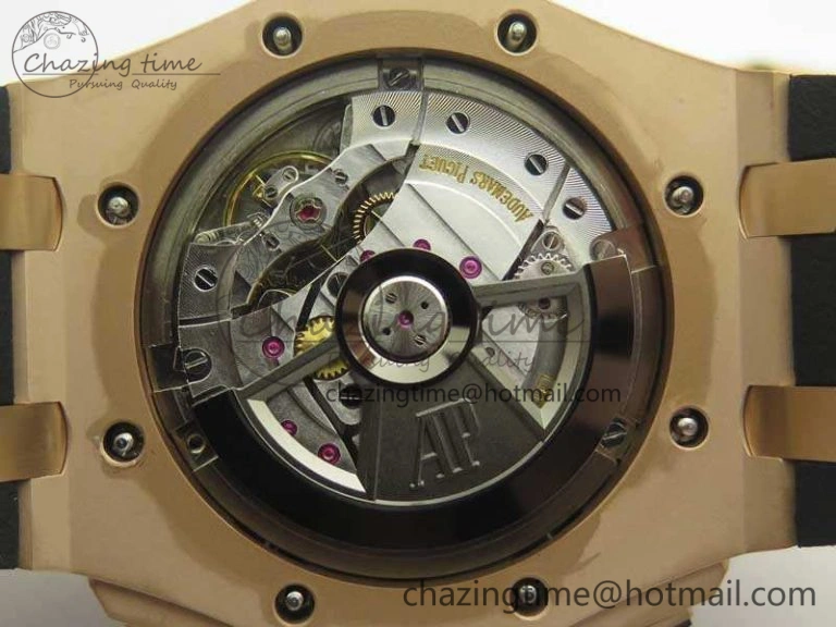 Royal Oak Offshore 2017 44mm RG Black Ceramic Bezel JF 1:1 Best Edition A3126 V2 w  Cyclops And DW Mod