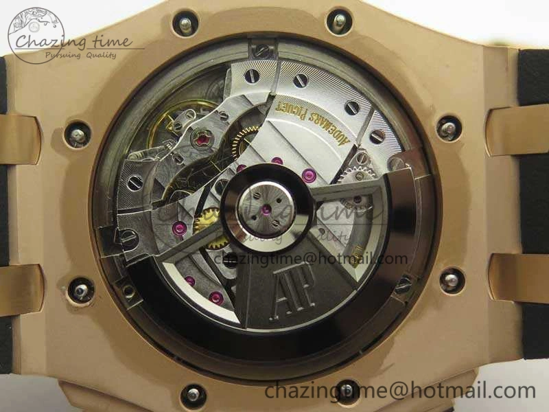 Royal Oak Offshore 2017 44mm RG Black Ceramic Bezel JF 1:1 Best Edition A3126 V2 w  Cyclops And DW Mod