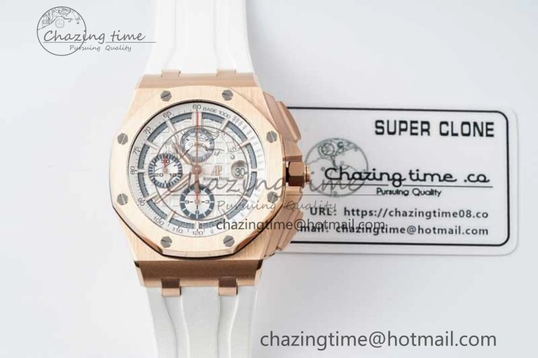 Royal Oak Offshore 2017 44mm RG Summer Edition APF 1:1 Best Edition on White Rubber Strap A3126