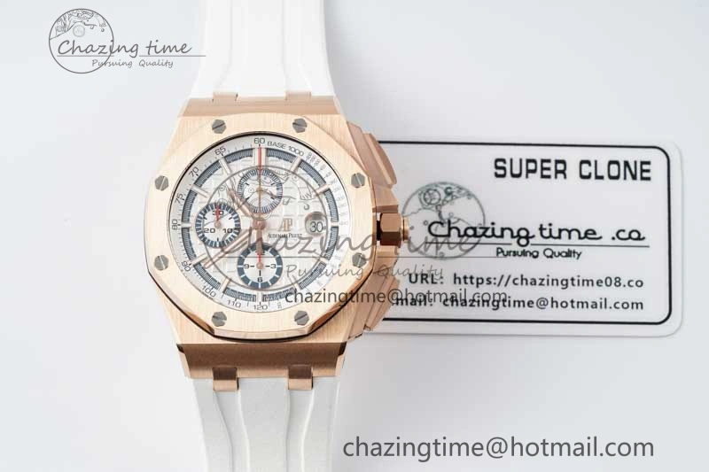 Royal Oak Offshore 2017 44mm RG Summer Edition APF 1:1 Best Edition on White Rubber Strap A3126