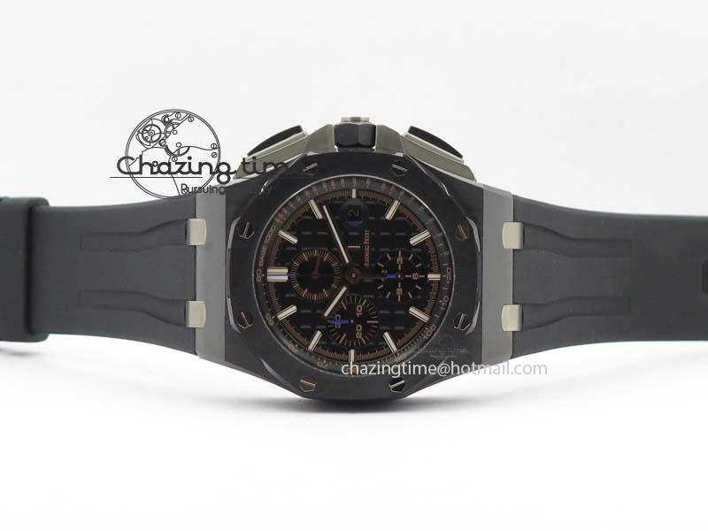 Royal Oak Offshore 2017 44mm Real Ceramic JF 1:1 Best Edition Black Dial RG Markers On Rubber Strap A3126