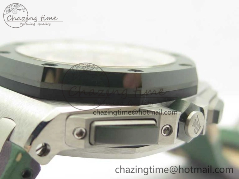 Royal Oak Offshore 2018 SIHH Combat 44mm JF 1:1 Best Edition Green Ceramic Bezel on Camo Rubber Strap A3126 w  Cyclops