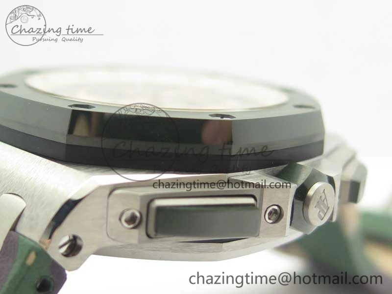 Royal Oak Offshore 2018 SIHH Combat 44mm JF 1:1 Best Edition Green Ceramic Bezel on Camo Rubber Strap A3126 w  Cyclops