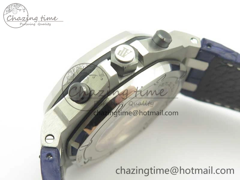 Royal Oak Offshore 2018 SIHH JF 1:1 Best Edition Black Blue Dial on Blue Leather Strap A3126 w  Cyclops