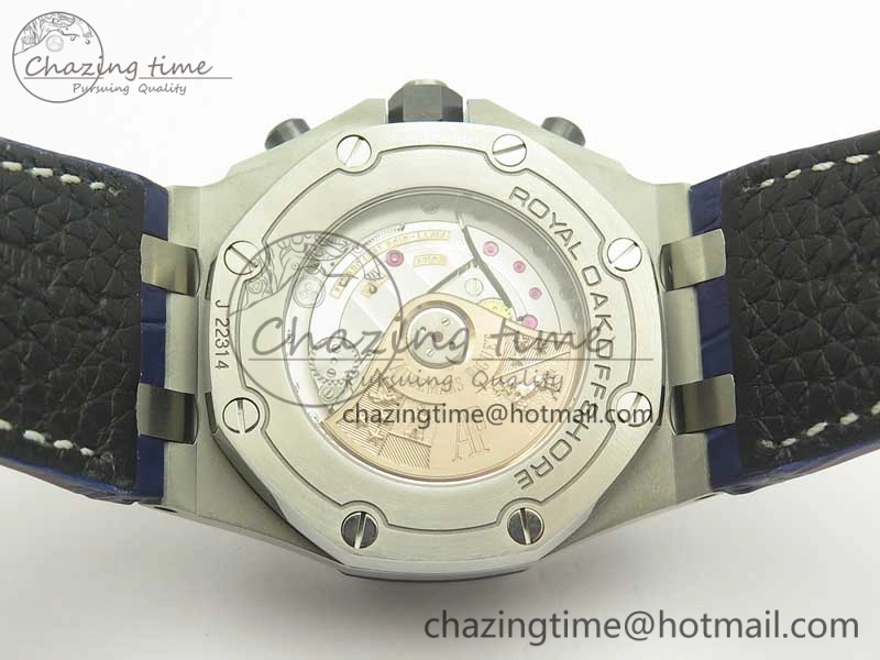 Royal Oak Offshore 2018 SIHH JF 1:1 Best Edition Black Blue Dial on Blue Leather Strap A3126 w  Cyclops