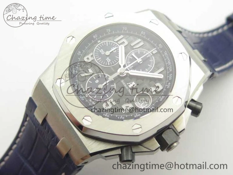 Royal Oak Offshore 2018 SIHH JF 1:1 Best Edition Black Blue Dial on Blue Leather Strap A3126 w  Cyclops