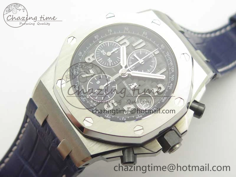 Royal Oak Offshore 2018 SIHH JF 1:1 Best Edition Black Blue Dial on Blue Leather Strap A3126 w  Cyclops