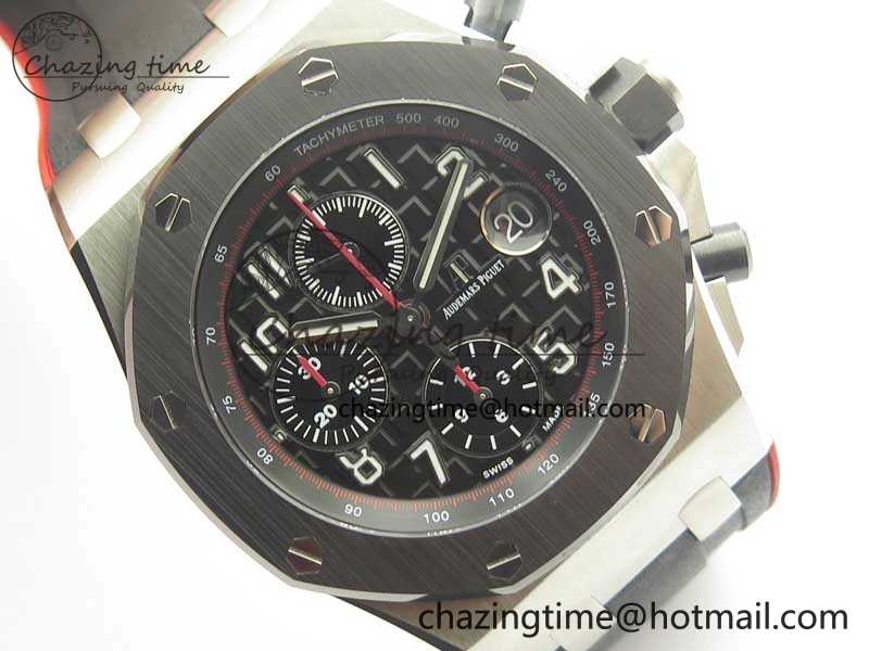 Royal Oak Offshore 2018 SIHH JF 1:1 Best Edition “Dark Knight” on Black Red Rubber Strap A3126 w  Cyclops