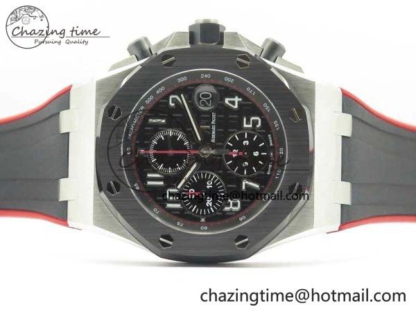 Royal Oak Offshore 2018 SIHH JF 1:1 Best Edition “Dark Knight” on Black Red Rubber Strap A3126 w  Cyclops