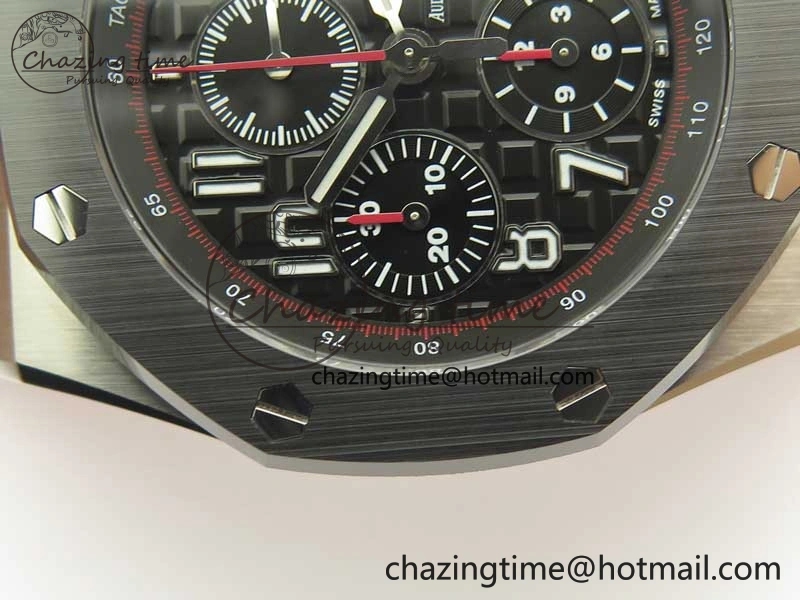 Royal Oak Offshore 2018 SIHH JF 1:1 Best Edition “Dark Knight” on Black Red Rubber Strap A3126 w  Cyclops