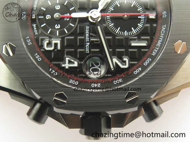 Royal Oak Offshore 2018 SIHH JF 1:1 Best Edition “Dark Knight” on Black Red Rubber Strap A3126 w  Cyclops