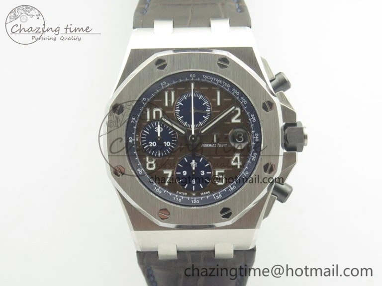 Royal Oak Offshore 2018 SIHH JF 1:1 Best Edition Havana Brown Blue Dial On Brown Leather Strap A7750