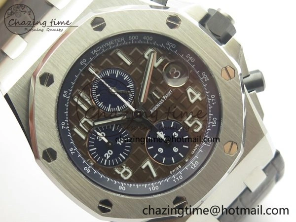 Royal Oak Offshore 2018 SIHH JF 1:1 Best Edition Havana Brown Blue Dial On Brown Leather Strap A7750