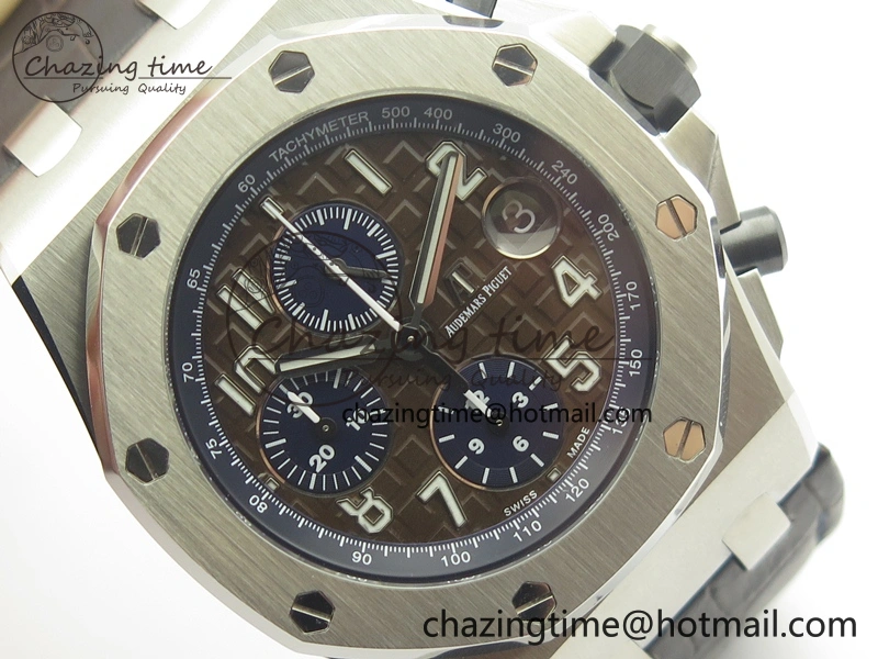 Royal Oak Offshore 2018 SIHH JF 1:1 Best Edition Havana Brown Blue Dial On Brown Leather Strap A7750