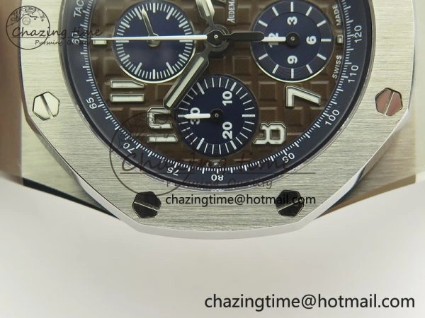 Royal Oak Offshore 2018 SIHH JF 1:1 Best Edition Havana Brown Blue Dial On Brown Leather Strap A7750