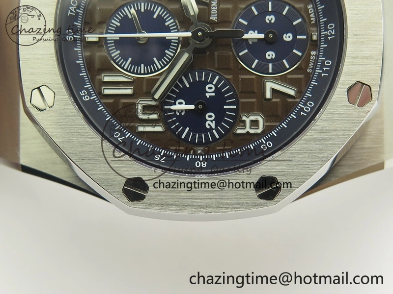 Royal Oak Offshore 2018 SIHH JF 1:1 Best Edition Havana Brown Blue Dial On Brown Leather Strap A7750