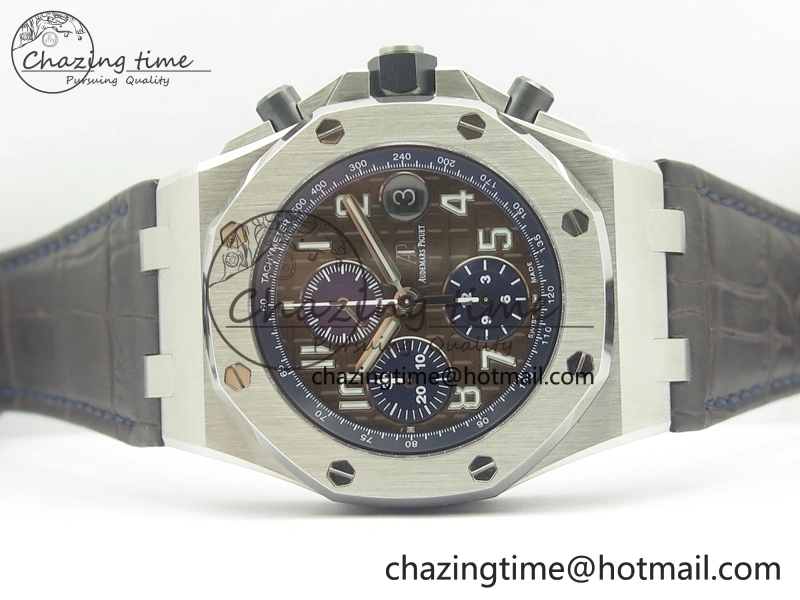 Royal Oak Offshore 2018 SIHH JF 1:1 Best Edition Havana Brown Blue Dial On Brown Leather Strap A7750